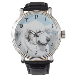 Montre Peinture des Pyrénées - Art original du chien