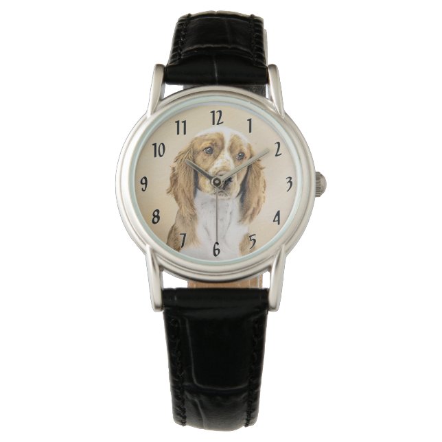 Montre Peinture d'espagnol Welsh Springer - Art original  (devant)