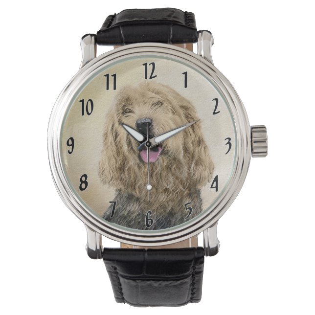 Montre Peinture d'Otterhound - Joli art original de chien (devant)
