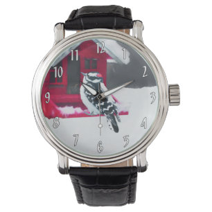 Montre Peinture Downy Woodpecker - Art original pour oise