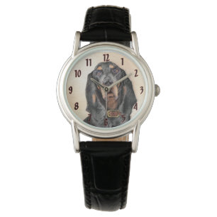 Montre Peinture en noir et blanc - Art original Chien