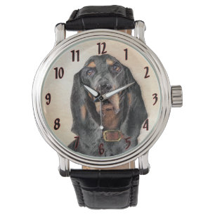 Montre Peinture en noir et blanc - Art original Chien