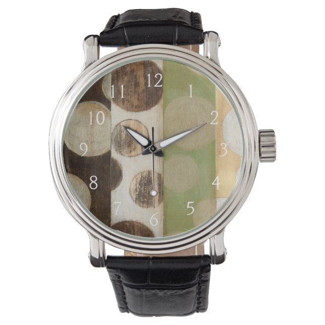 Montre Peinture en panneau de bois de tonalité Terre avec (devant)