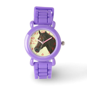 Montre Peinture équine d'art de portrait de cheval de