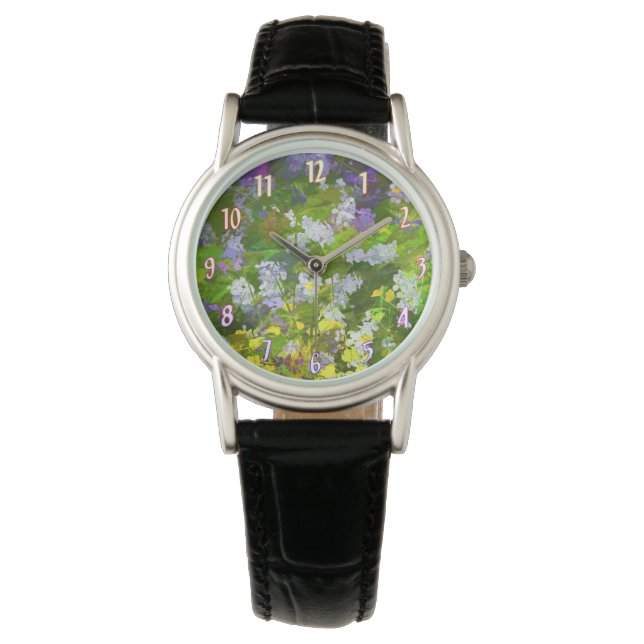 Montre Peinture fleur sauvage Impasto - Art Fleur Origina (devant)