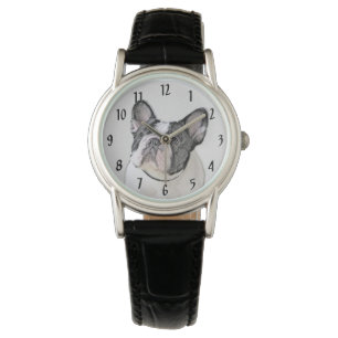 Montre Peinture française de Bulldog (Pied de broche) - A