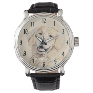 Montre Peinture Golden Retriever - Joli art original chie