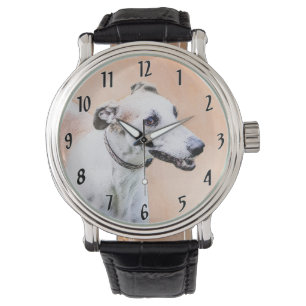 Montre Peinture Greyhound - Joli Art Original de Chien