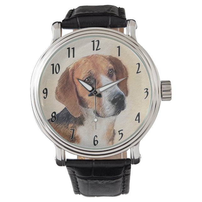 Montre Peinture Harrier - Joli art original chien (devant)