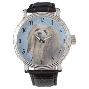 Montre Peinture Havanaise (Argent) - Cute Original Chien 