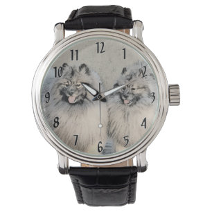 Montre Peinture Keeshond Brothers - Art Chien original