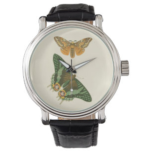 Montre Peinture légèrement encadrée de papillon