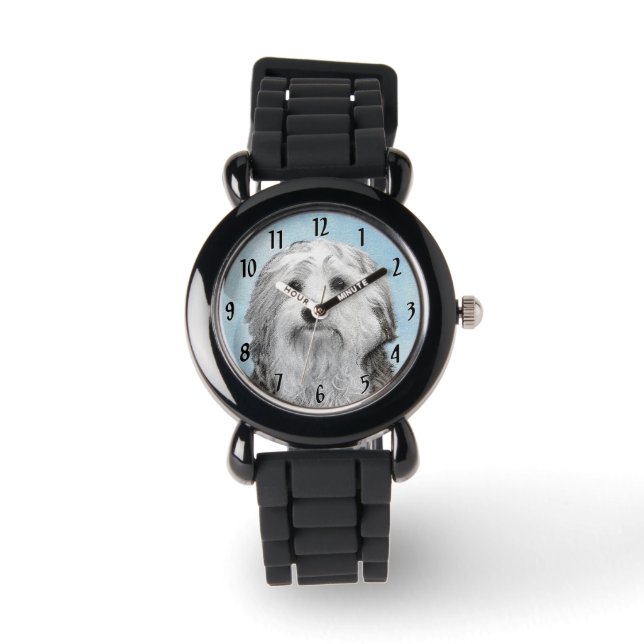 Montre Peinture Lowchen - Art de chien original mignon (Recto)