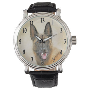 Montre Peinture Malinoise belge - Cute Original Chien Art