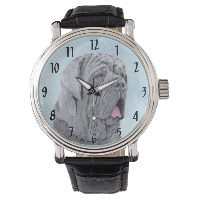 Montre Peinture Mastiff Neopolitan - Art Chien original (devant)