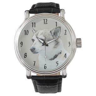Montre Peinture norvégienne Lundehund - Art original chie