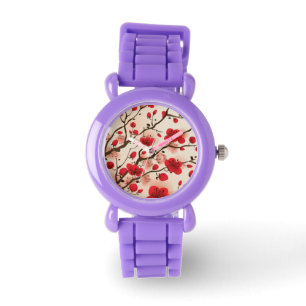 Montre Peinture orientale de style, fleur de prune au