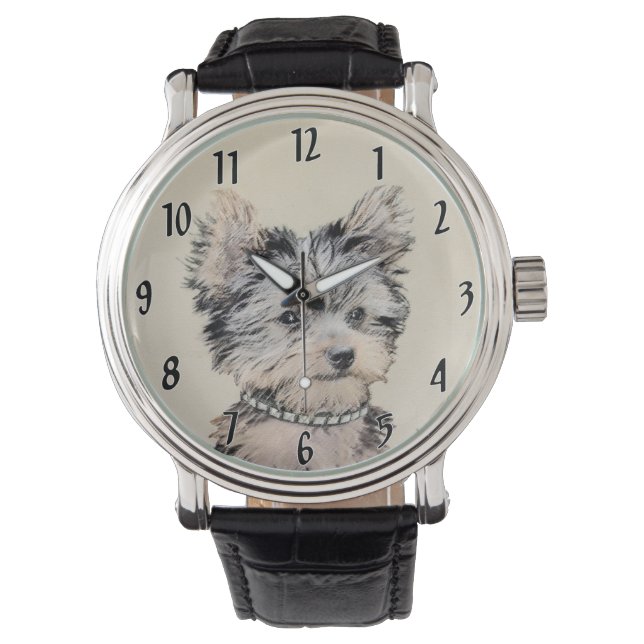 Montre Peinture originale de chiot Yorkshire Terrier (devant)