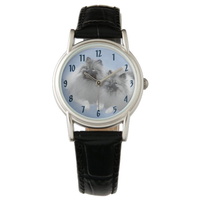 Montre Peinture originale d'un couple de Keeshond - Art a (devant)