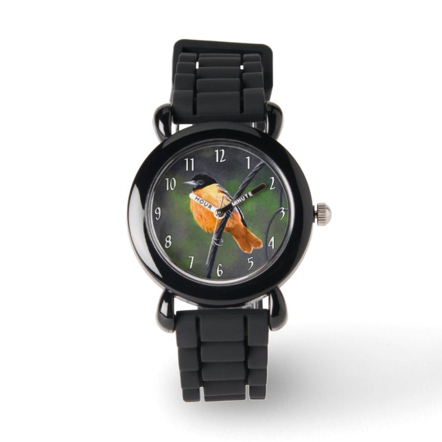 Montre Peinture Oriole - Art Oiseau Original (Recto)