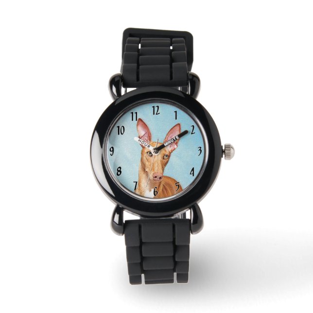 Montre Peinture Pharaon Hound - Cute Original Chien Art (Recto)