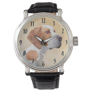 Montre Peinture Pointer - Joli Art Original de Chien