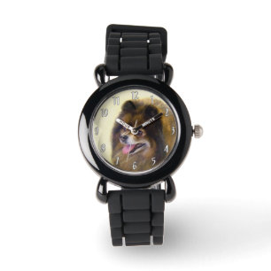 Montre Peinture Poméranienne Noir et Tan Art Chien origin