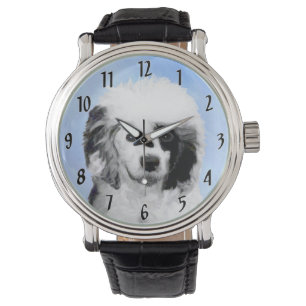 Montre Peinture Portugaise de Chien d'Eau - Art original 