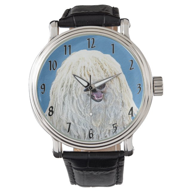 Montre Peinture Puli - Cute Original Chien Art (devant)