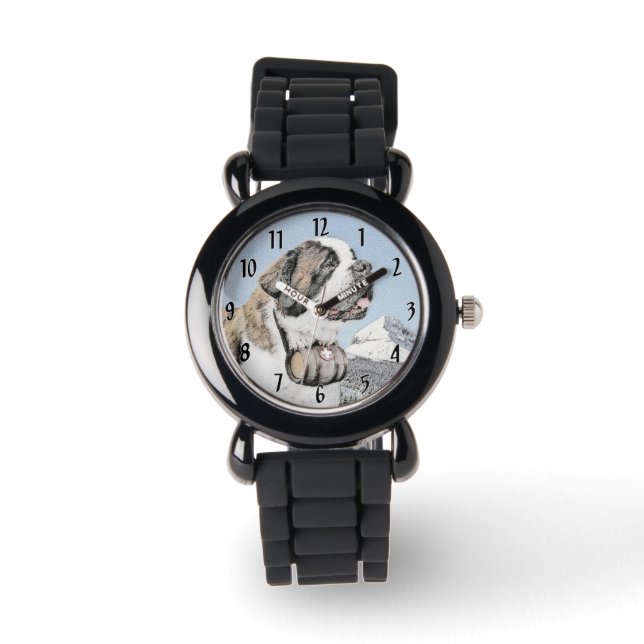 Montre Peinture Saint Bernard - Cute Original Chien Art (Recto)