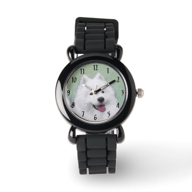 Montre Peinture Samoyed - Cute Original Chien Art (Recto)