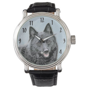 Montre Peinture Schipperke - Joli Art Original de Chien