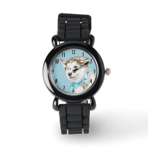 Montre Peinture Sibérienne Husky Puppy - Art Chien origin