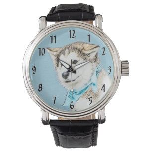 Montre Peinture Sibérienne Husky Puppy - Art Chien origin