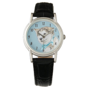Montre Peinture Sibérienne Husky Puppy - Art Chien origin