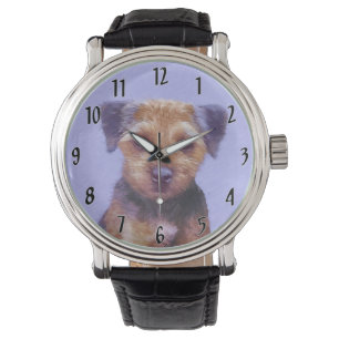 Montre Peinture sur la frontière de Terrier - jolie art o