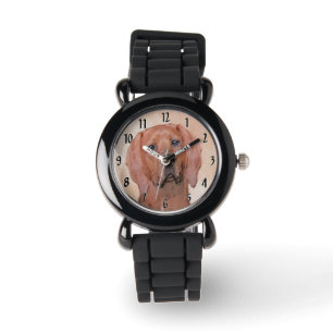 Montre Peinture sur pilon rouge - jolie art original chie