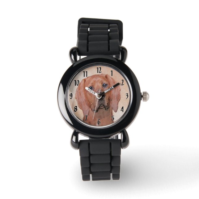 Montre Peinture sur pilon rouge - jolie art original chie (Recto)