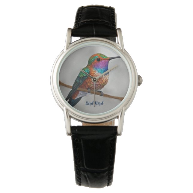 Montre Peinture vibrante de colibri d'Allen (devant)