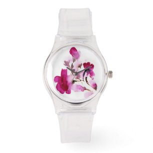Montre Peintures florales abstraites 4 d'aquarelle