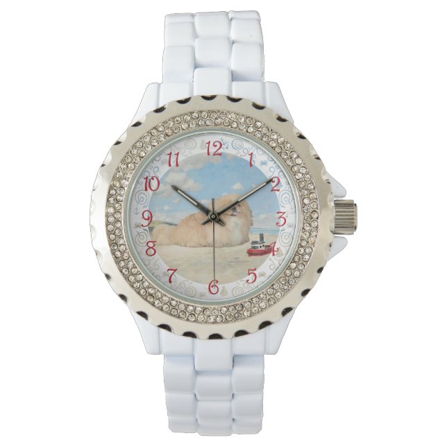 Montre Pékinois au bord de la mer (devant)