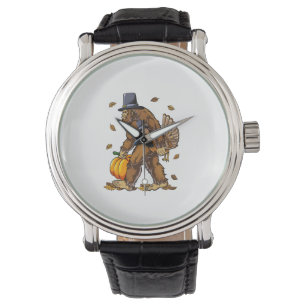 Montre Pèlerin de Bigfoot Turquie Citrouille de Thanksgiv