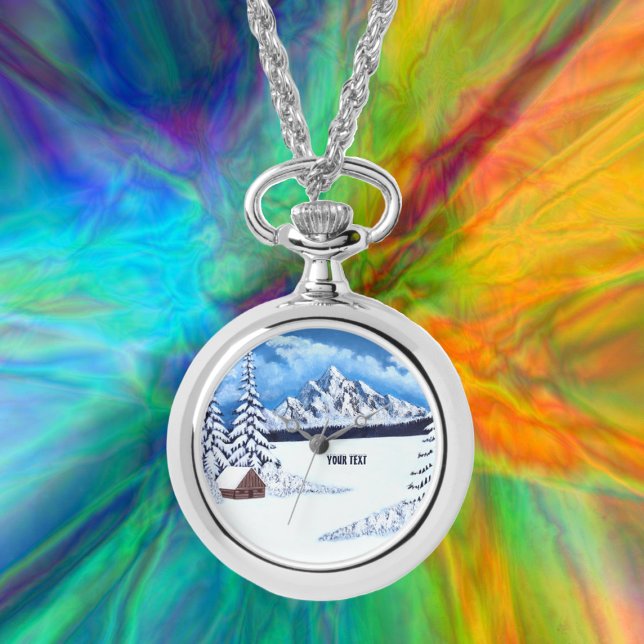 Montre pendentif argent Merveille d'hiver (Créateur téléchargé)