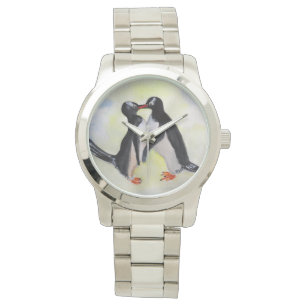 Montre Penguins Temps Pour Embrasser Un Bracelet Argent S
