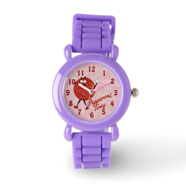 Montre Pepperoni Tony Time Cute Pizza Cartoon Amusant (Recto)