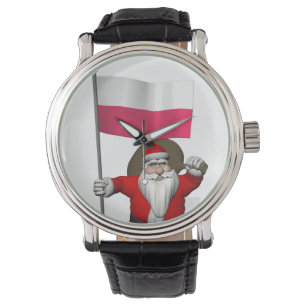 Montre Père Noël Avec Drapeau De Pologne