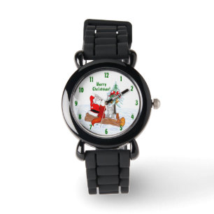 Montre Père Noël avec Renard de lapin et écureuil
