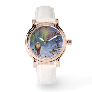 MONTRE PÈRE NOËL DES GNOMS ET NEIGE D'HIVER