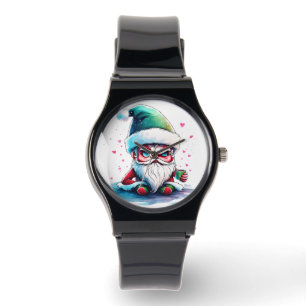 Montre Père Noël en colère avec une coupe de café