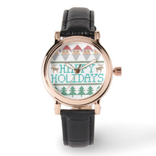 Montre Père Noël Reindeer sapin de Noël Joyeuses vacances